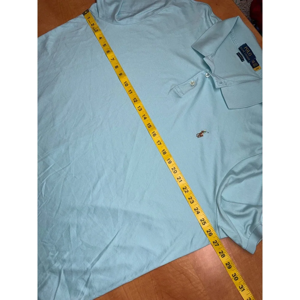 Polo Ralph Lauren Mens XXL Classic Fit Short Sleeve Polo Shirt Light Blue Aqua